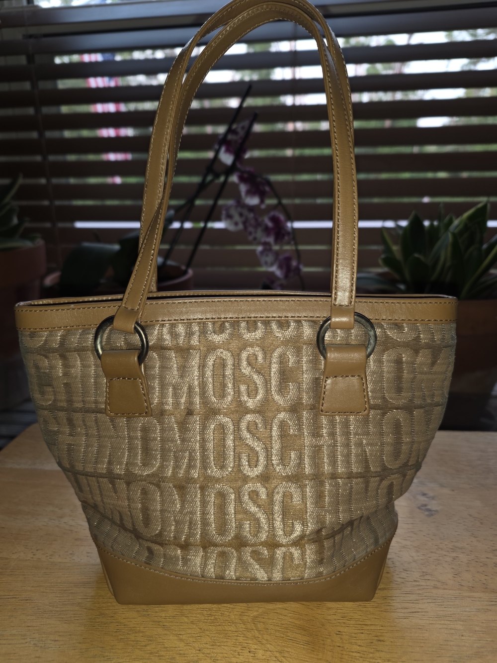 Moschino Tan Logo Purse